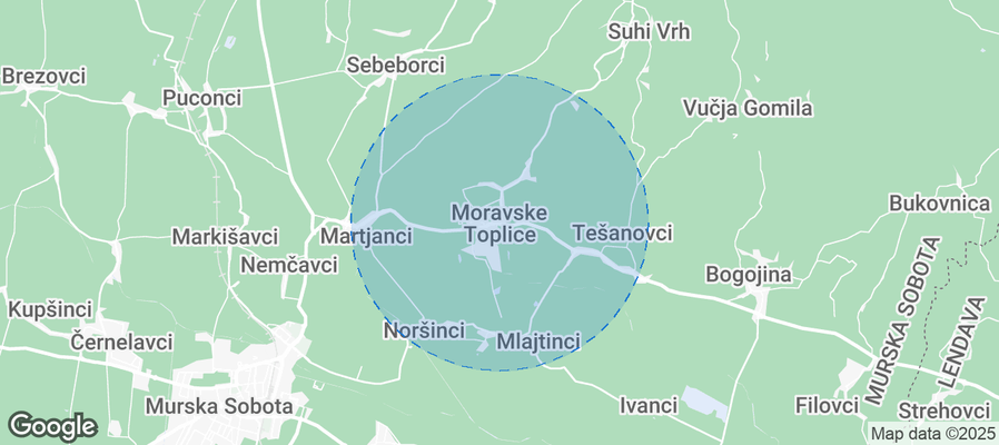 Moravske Toplice Airbnb map